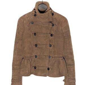 Burberry Prorsum FW12 Runway Beige Peplum Shearling Jacket